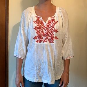 Abrazo white tunic top size med